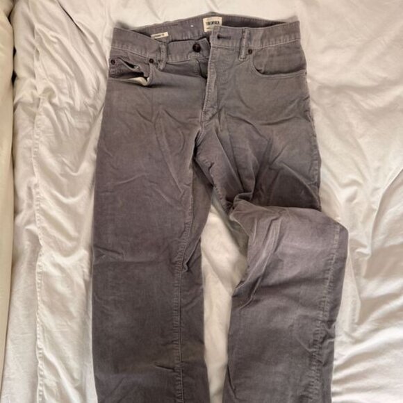 Todd Snyder Straight Fit Five Pocket Corduroy Pants in Graystone, 30x30 - Picture 5 of 5